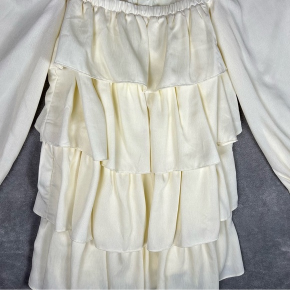 WeWoreWhat Dress Womens XS Tiered Crinkle Chiffon Ruffle Feminine Cottagecore - Picture 3 of 11